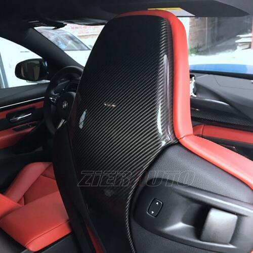 For BMW M3/M4 Carbon Fiber Seat Back Cover BMW F80 F82 Real Full Carbon Stickers Interior Trims