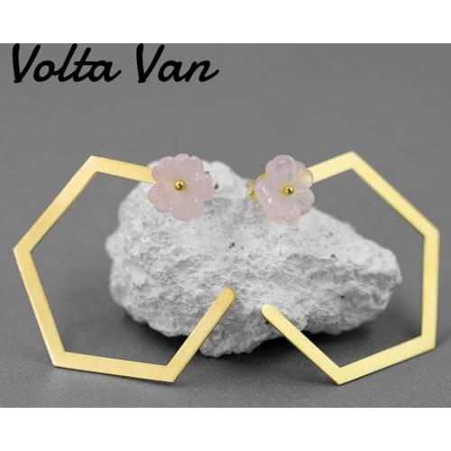 Volta Van Elegant Drop Earrings 925 Sterling Silver Geometric Jewelry Agate Crystal Trendy 2021 New Casual Women Silver Earrings