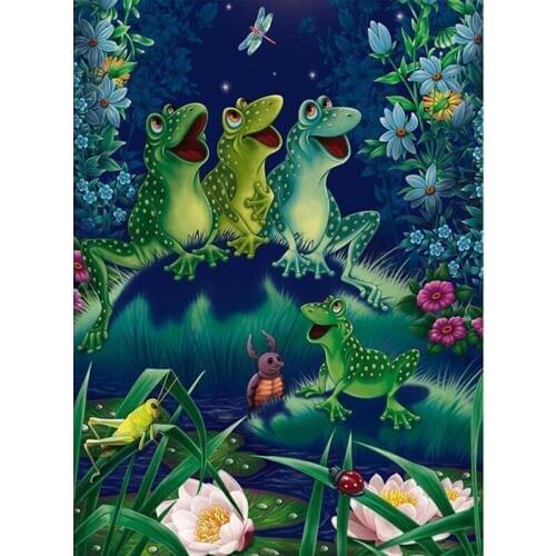 Animal frog 5D Diamond Painting Cross Stitch Kit Full Mosaic Diy Diamond Embroidery Flower Needlework Decoration painting GH252