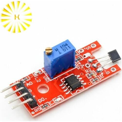 1pcs 4pin KY-024 Linear Magnetic Hall Switches Speed Counting Sensor Module Connector