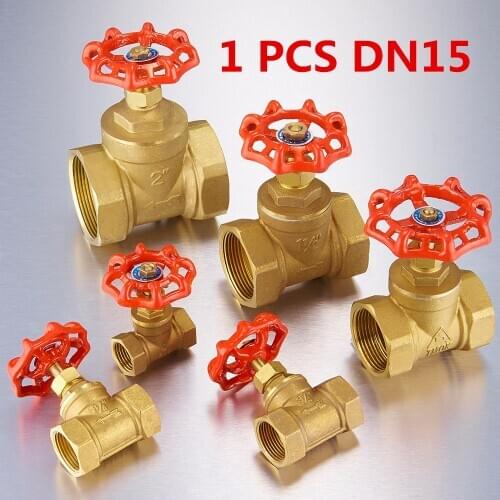 1PC Brass stop valve manual straight thread stop valve DN15 Pipe Valve Retro Cast Iron Pipe Accessory industrial Style Valve For