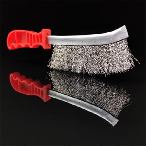 1pc Knife-shaped Wire Brush With Handle Durable Anti-rust Cleaning Polishing Tools Metal Gap Rust Removal Brush Household Tools