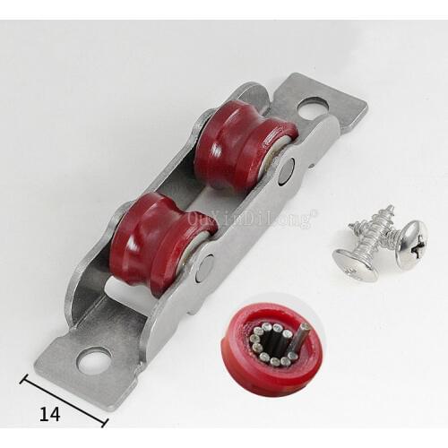 10PCS Stainless Steel Door Window Silent Nylon Pulley Slot Groove Wheel Sliding Door Fittings Glass Door Sliding Rollers JF1999