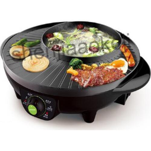 1600W electric shabu roasted pot Multifunctional Electric Pan Grill BBQ Grill Raclette Grill Electric Hotpot With Grill Pan 220v