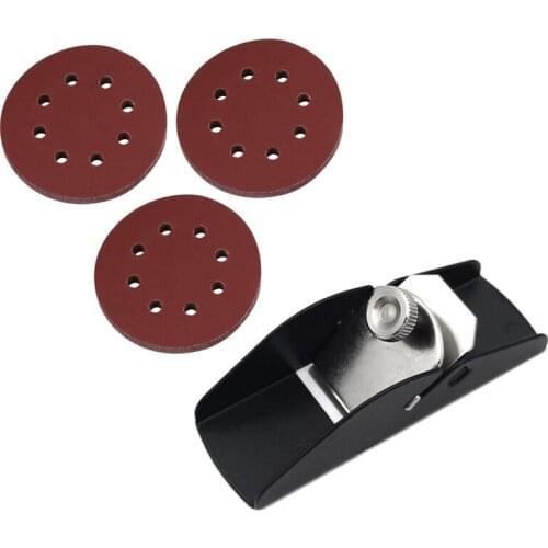 30 Pcs 5Inch 125mm 8 Hole 240 Grit Sand Sanding Disc & 1 Pcs Mini Hand Planers Hand Push Cast Iron Wood Planer Cutter