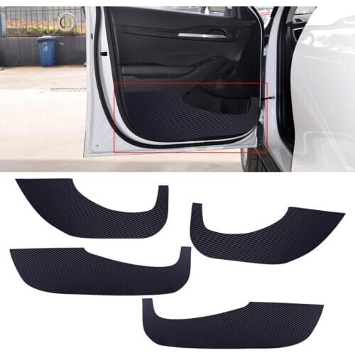 4pcs/Set Car Interior Car Door Anti-Kick Pad Cover Trim PU Leather Fit for Kia Seltos 2020 2021