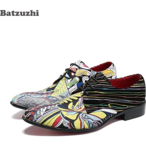 Batzuzhi New Design Men Shoes Personality Leather Dress Shoes Men Round Toe Rock Party and Wedding Shoes Men zapatos de hombre