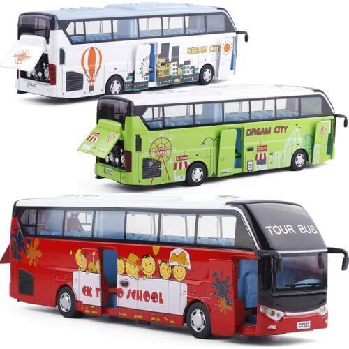 Big Alloy Bus Model 25C High Quality Multiple Functions Doors Open W/Flashing Light Present For Children