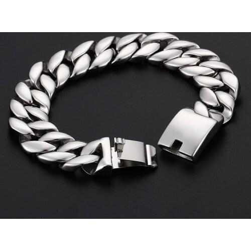 Titanium Steel Bracelet Punk Glossy Steel Mens Bracelet Does Not Change Color
