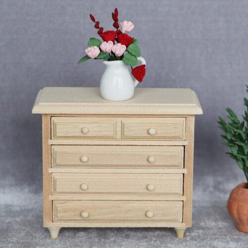 1/12 Scale Wooden DIY Miniature Dollhouse Drawer Dollhouse Accessories Miniature Furniture Bedroom Living Room Landscape Decor