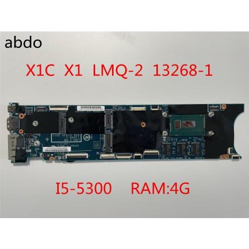 For lenovo thinkpad X1 Carbon x1c laptop motherboard I5-5300U 4G RAM LMQ-2 MB 13268-1 448.01406.0011 mainboard