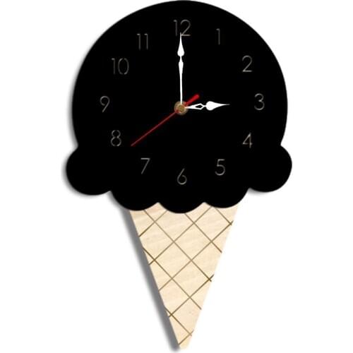 Ins Nordic home ice cream clock cartoon mute clock wall decoration childrens room clock wall clock soft gift for Christmas gift