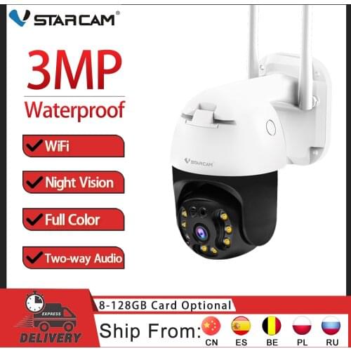 Vstarcam 3MP Wifi IP Camera AI Security Camera P2P Wireless 2 Way Audio Outdoor Speed Dome Camera Waterproof IR Color Night PTZ