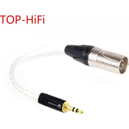 TOP-HiFi 7N Single-Crystal Silver 3.5mm Stereo Male to 4pin XLR Balanced Male Audio Adapter Cable 3.5 to XLR Balance