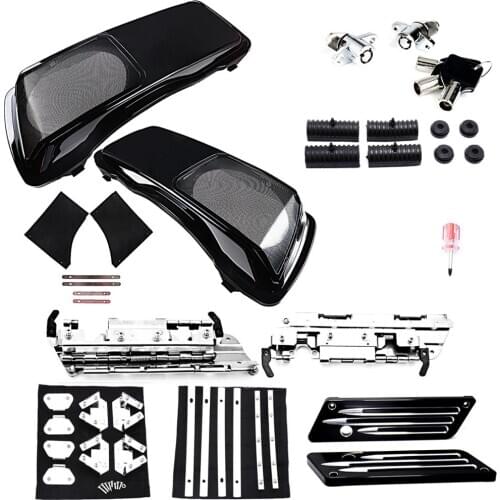 6x9 Speaker Saddlebag Lids And Latch Hardware Kits For Harley Touring 1993-2013 Electra Street Glide FLHX Road King CVO Style