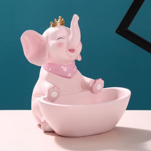 Cute Elephant Storage Box Home Decoration Ornamental Elephant Figurine Resin Sculpture Figurines Home Decor Accessories Gift
