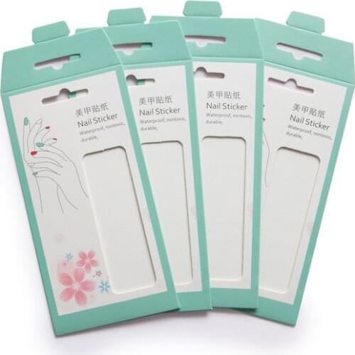 Lamemoria 1pc Women Nail Sticker Long-lasting Paper Card Packaging Self-Adhesive Waterproof Shimmering Nail Ornament
