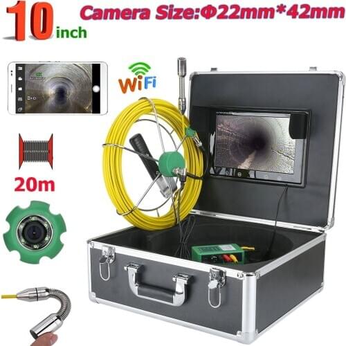 MAOTEWANG 20M 10 inch WiFi Wireless 22mm IP68 Waterproof 1000 TVL Camera with APP taking pictures,video recording