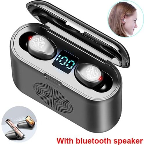Universal Bluetooth 5.0 Earphones Double Mini Earbuds Sweatproof Sport Headset with Bluetooth Stereo Speaker for Music Calling