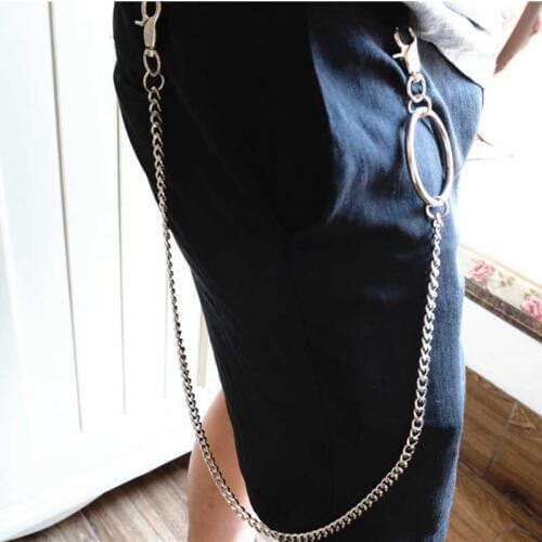 Fashion Alloy Pants chain With Large Metal Ring Trousers Chains Punk Hip-hop Trendy Chain On Jeans Metal Belt Drop Shipping