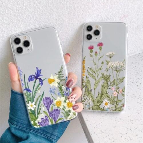 Fashion Flower Case For Huawei Y7a Y7 Y6 P Smart 2019 2021 Honor 10i 10 9X 8X 8A Mate 20 P30 P20 Pro P50 P40 Lite E Clear Couqe