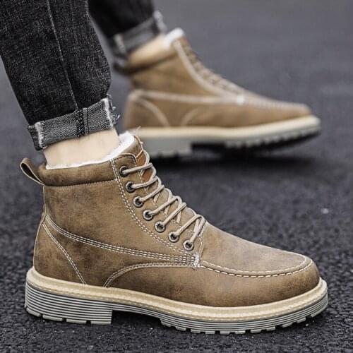Men Snow Boots Winter Warm Outdoor Snow Walking Ankle Boots 2021 New Winter Male Comfortable Warm Casual Winter Shoes Men Boots