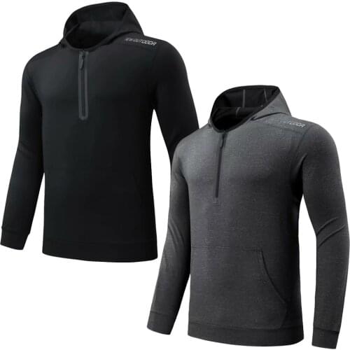 2021 New Mens Fitness Sport Jacket Coat Zipper Hooded Hoodie Training Breathable Sportwear
