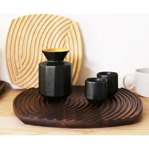 Fingerprint tray, black walnut solid wood, decorative tray, heat insulation pad, storage tray placemats for table