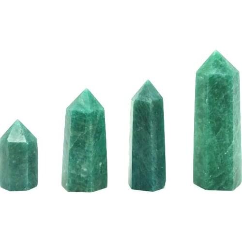 Drop Shipping 1pc Natural Amazonite Crystal Point Healing Obelisk Quartz Wand for Home Decor Reiki Natural Stones and Crystals