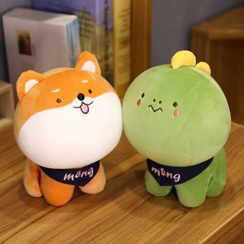 Nice Hot Cute Shiba Inu Dog Rabbit Dinosaur Cat Plush Toy Stuffed Soft Animal Fat Chai Pillow Birthday Christmas Gift For Kids