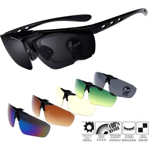 5 Lens Sports Sunglasses Fishing Sun Glasses Goggles UV400 Sports Men Women Sunglasses for Men Eyewear De Sol Feminino