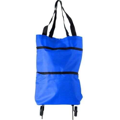 Supermarket Shopping Bag Grocery Cart Telescopic Tug Package Eco Large Capacity Waterproof Handbags For Home Supplies Trolley