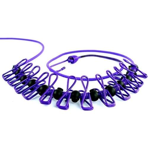 Hanger Portable Retractable Clothesline Rope with Clips Camping Laundry Drying Supplies Windproof Hook Clothesline