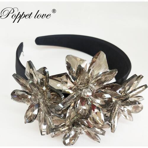 Top Quality Royal Sparkling Zircon Brides Tiaras Crown Silver Crystal Flower Bridal Hairbands Headpiece Wedding Hair Accessorie