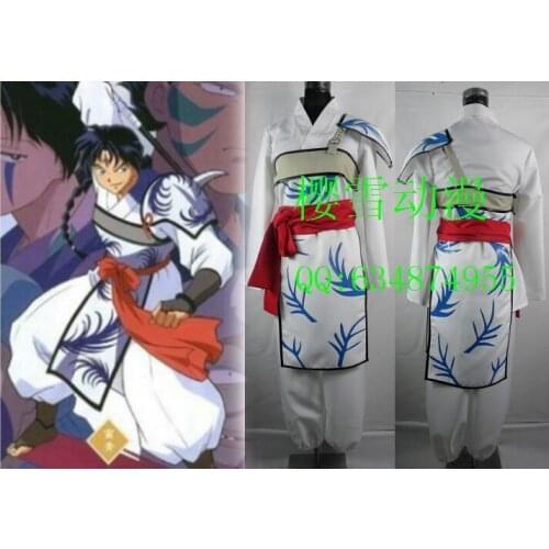 Japanese Long series Anime Inuyasha Bankotsu cosplay costume White kimono dress for Adult men Halloween Party