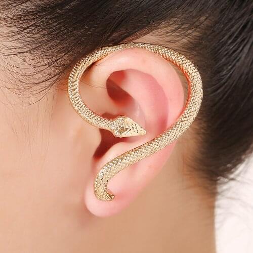 ZLDYOU Fashion Ear Cuff For Women Gift Zinc Alloy Snake Piercing Jewelry Gold Silver Plated Personality Clip Earrings