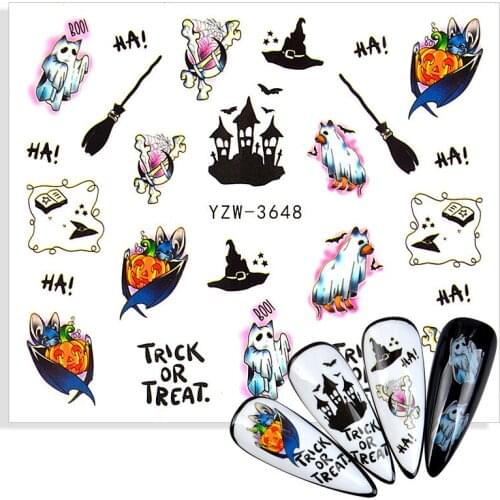 1 Sheet Evil Eye Stickers Gothic Nails Art Decal Halloween Design Scary Devil Face Gel Polish Nail Slider Decoration Tattoo Wrap