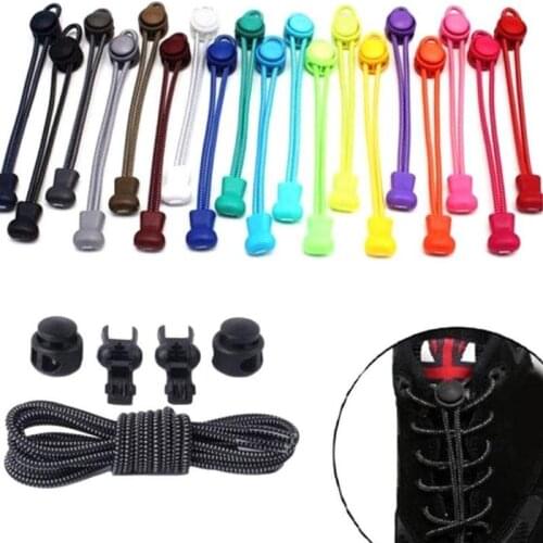 1Pair Elastic No Tie Shoe Laces Sneaker ShoeLaces Stretching Lock Lazy Laces Quick Rubber Round Shoelace Shoestrings