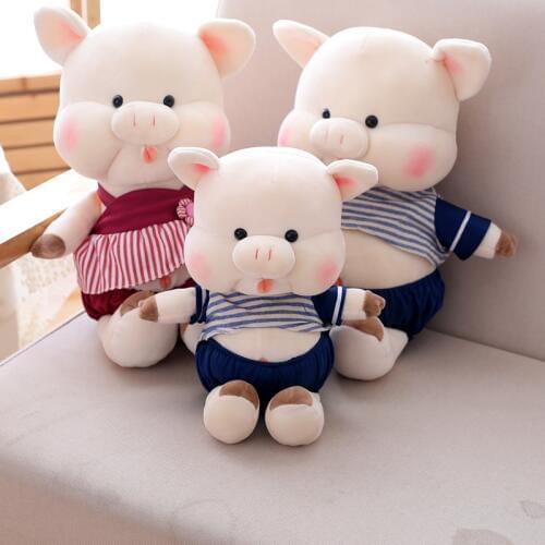 1pc Sweet Piggy Plush Toy Soft Pig Cartoon Stuffed Cartoon Animal Doll Girls Appease Toys Kids Girlfriends Valentines Day Gifts