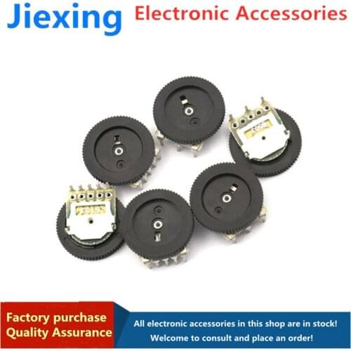 10pcs Dial Potentiometer B102 B103 B203 B503 B1K B10K B20K B50K 3Pin/5Pin 16*2mm Double Gear tuning potentiometer