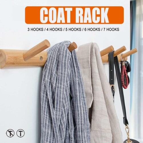 3/4/5/6/7 Hooks Hanger Holder Clothes Storage Hook Wall Mounted Hanger Home Decor Clothes Coat Hooks Rack