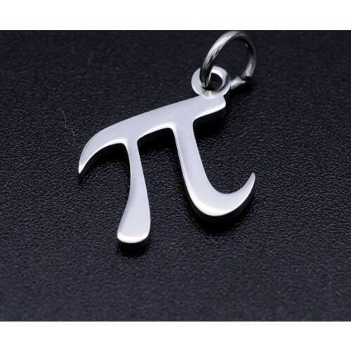 5pcs/lot 316L Stainless Steel Pi Sign DIY Charm Pendants for Necklaces Never Tarnish AAAA Quality