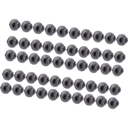 50pcs Auto Door Fender 1/4'' Hole Push Plastic Rivets Retainer Clips Black