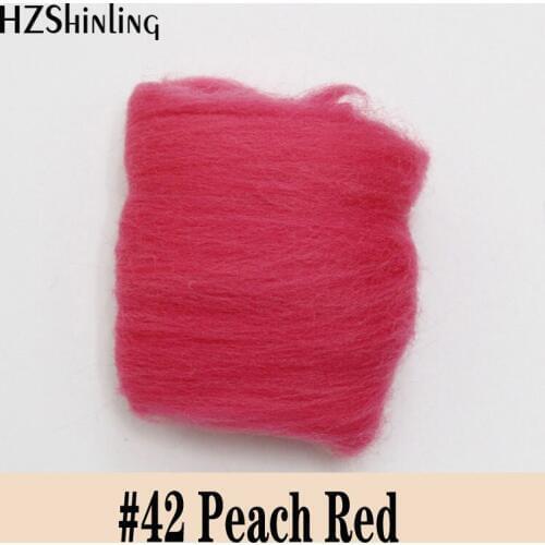 5 g Super Fast felting Short Fiber Wool Perfect in Needle Felt and Wet Felt Peach red Wool Color Material DIY girls