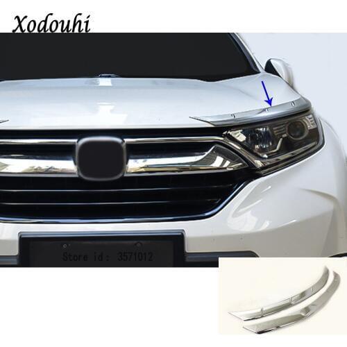 Car ABS Chrome Head Front Light Eyebrow Headlamp Hoods Guard Frame 2pcs/set For Honda CRV CR-V 2017 2018 2019 2020