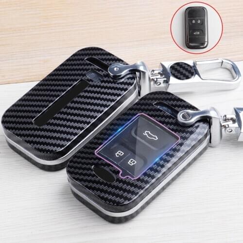 Carbon Fiber Pattern Car Remote Key Case Cover For Chery Tiggo 8 19 Arrizo Paragraph 5X Smart Key Protection Shell Accessories