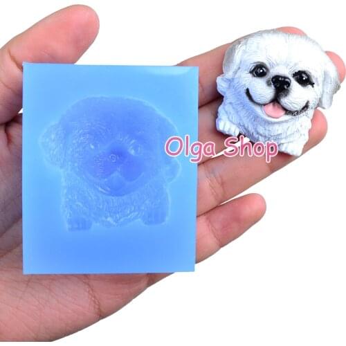 DYL771 39.6mm Dog Silicone Mold Animal Mold Cupcake Topper Cake Decorating Fondant Candy Chocolate Resin Jewelry Handmade Soap