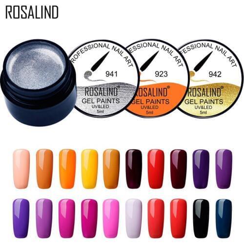 ROSALIND 5ml RF921-942 Pure Color Gel Lacquer UV Nail Gel Varnish Manicure DIY Long-lasting Nail Art Polish Design Painting Gel