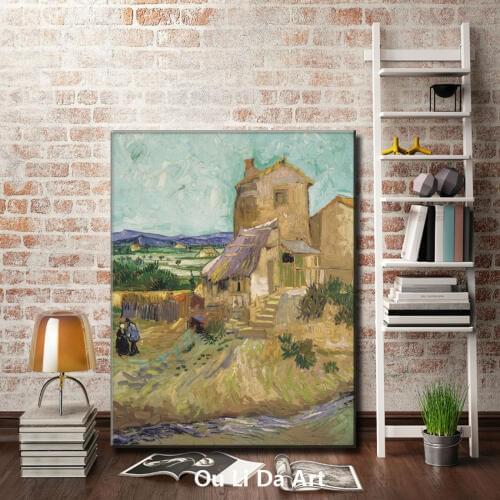 Impression Van landscape village mud house canvas printings oil painting printed on canvas home wall art decoration picture