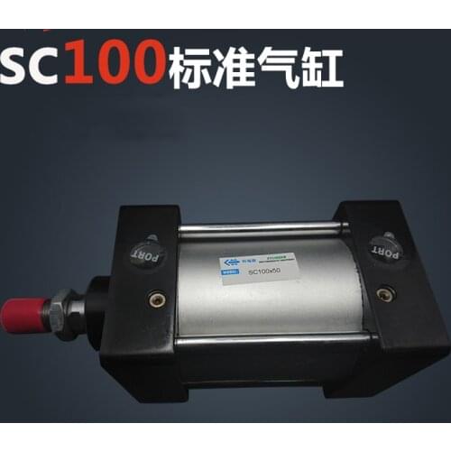 SC100*50 Free shipping Standard air cylinders valve 100mm bore 50mm stroke SC100-50 single rod double acting pneumatic cylinder